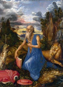 St Jerome in der Wildnis Albrecht Dürer Ölgemälde